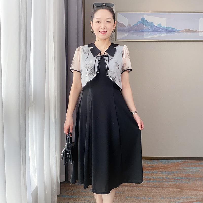 ジャンパー スカート 花柄レイヤード ジャンパースカート