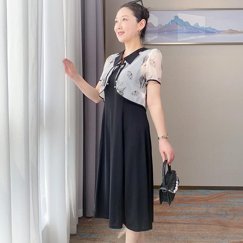 ジャンパー スカート 花柄レイヤード ジャンパースカート